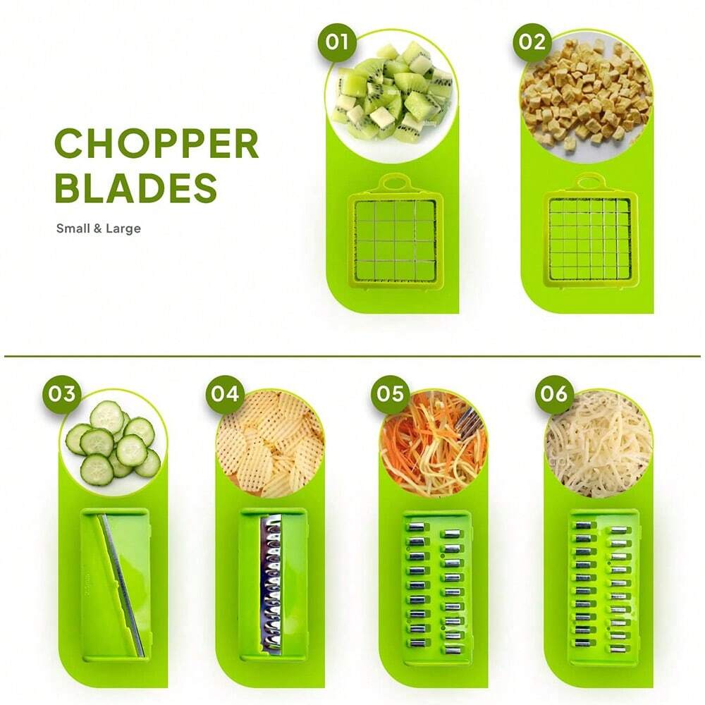 16PC Multi-Function Kitchen Set – Vegetable Chopper, Grater & Shredder, Space-Saving & Dishwasher Safe