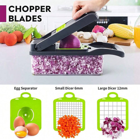 16PC Multi-Function Kitchen Set – Vegetable Chopper, Grater & Shredder, Space-Saving & Dishwasher Safe